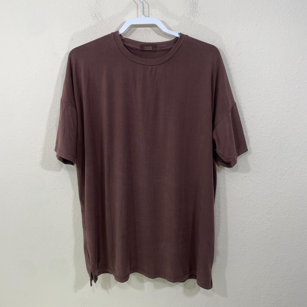 Nuuds Shirt Mens Size‎ M Box Tee Crewneck Stretch Brown